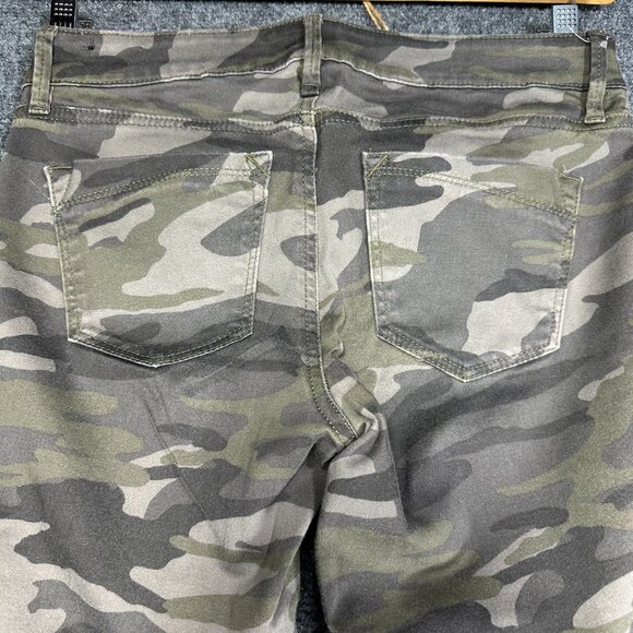 Express Jeans Womens 2 Skinny Gray Green Camouflage Cotton Stretch Pockets - Picture 9 of 10